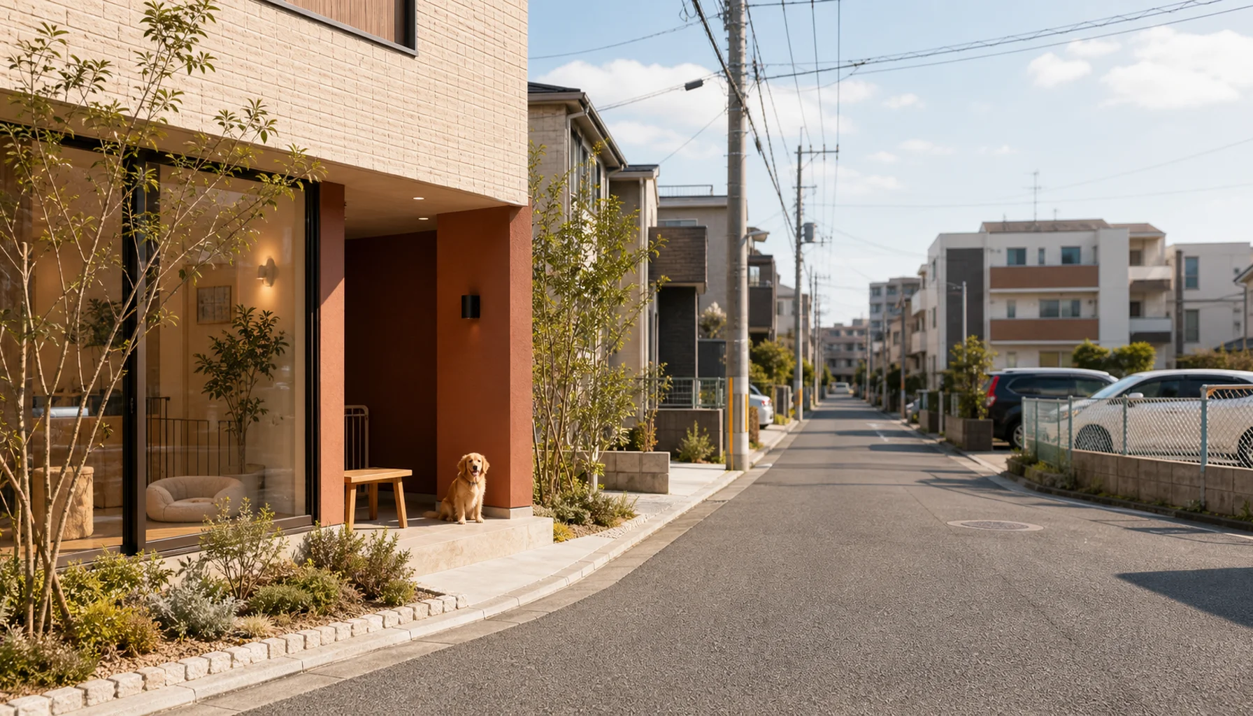 船橋・松戸郊外のペットホテルと住宅街