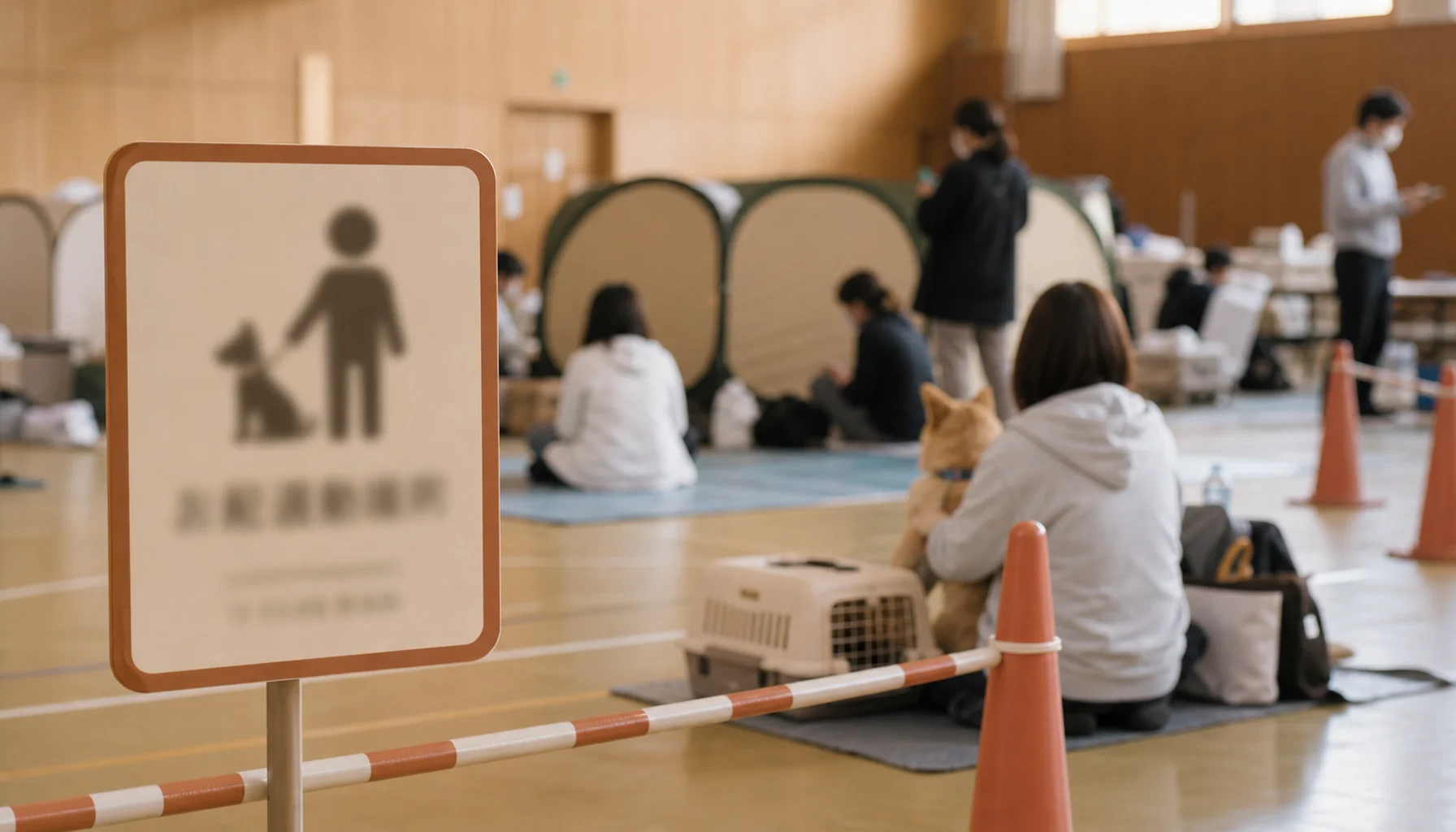 ペット同伴避難所の受け入れ表示