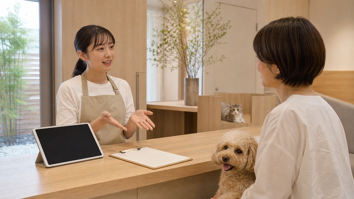 予約条件を公式HPに明記しているペットホテルの実態を示すイメージ